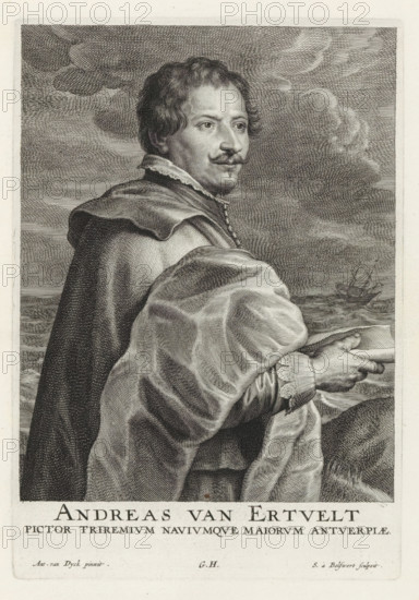 Portrait of painter Andries van Eertvelt, Icones Principum Vivorum Doctorum Pictorum