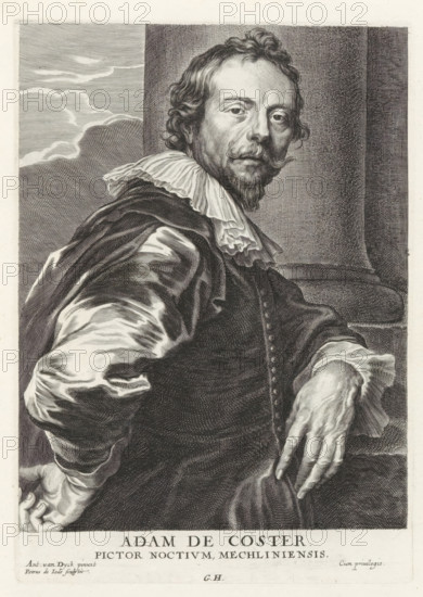 Portrait of the painter Adam de Coster, Icones Principum Vivorum Doctorum Pictorum Chalcographorum