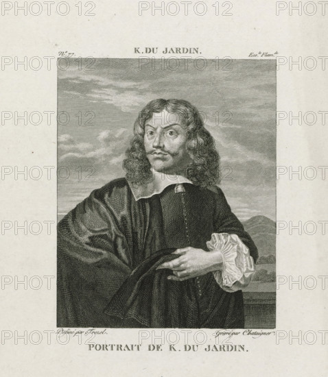 Portrait of Karel Dujardin, Portrait de K. Du Jardin, Galerie du Musée Napoléon, print, Numbered