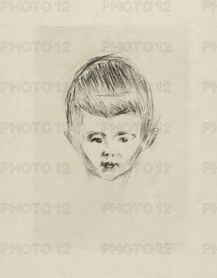 Portrait of Andreas Schwarz, Andreas Schwarz (original title), print, printmaker: Edvard Munch,
