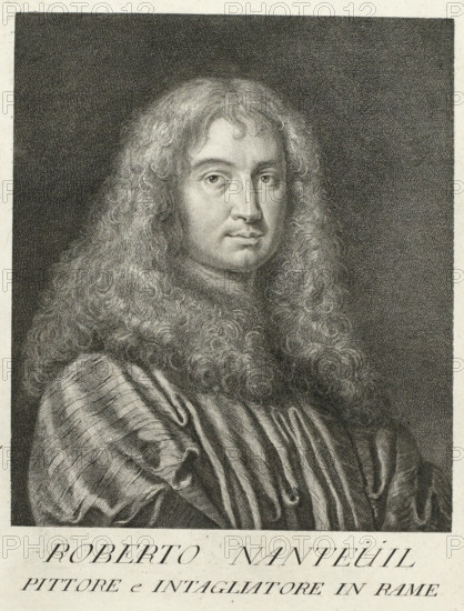 Portrait of the artist Robert Nanteuil, Portraits of artists, print, book illustration, printmaker:
