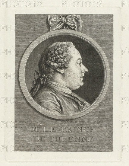 Portrait of Godefroy-Charles-Henri de La Tour d'Auvergne, M. Le Prince de Turenne, print,