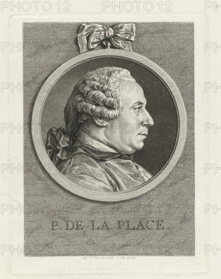 P. De la Place., Portrait of Pierre-Antoine de la Place, print, printmaker: Charles Nicolas Cochin