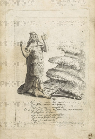 David struck by a tidal wave, David disgracié, David Profugus, print, album page, Series number, 4,