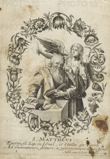 Evangelist Matthew, St. Matthew, Four evangelists, print, album page, Series number, 1, 4, The