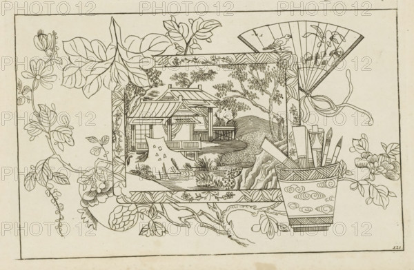 Still life of Chinese objects and scenes, New invented Chinese, drawn with great difficulty and