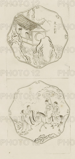 Living in retreat on the Eastern mountain (?), Faithful unto death at Shou-yang, Picturae Sinicae