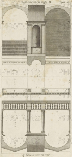 Plan of the vestibules of the Palazzo Doria-Tursi and the Palazzo Cambiaso in Genoa, Pianta del