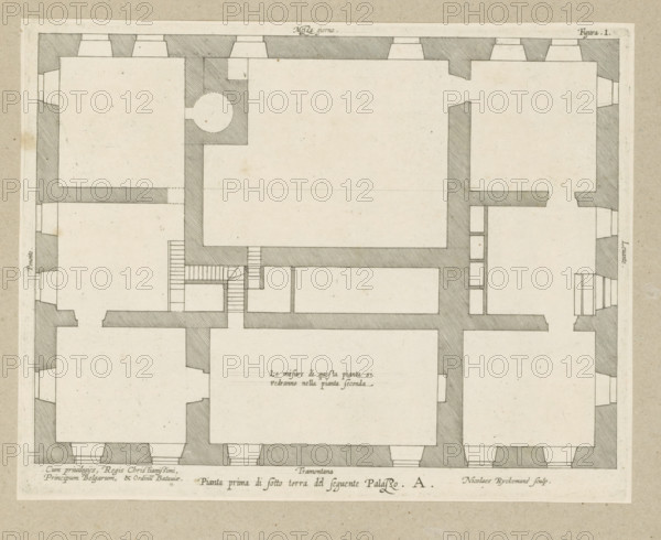 Pianta prima di sotto terra del seguente Palazzo. A., Floor plan of the basement of the Palazzo