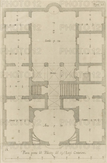 Pianta prima del Palazzo del sigr. Luigi Centurione, Plan of the ground floor of the Palazzo