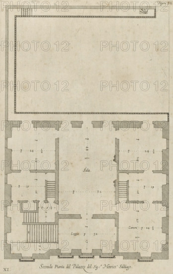 Great pianta del Palazzo del sigr. Henrico Salvago, Floor plan of the ground floor of the Palazzo