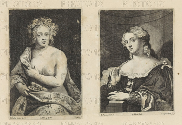 Portrait of an unknown woman with a fan, print, album page, This print is part of an album.,