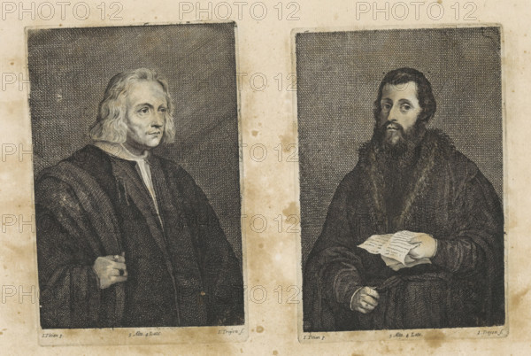 Portrait of the physician Gian Giacomo Bartolotti da Parma, print, album page, This print is part