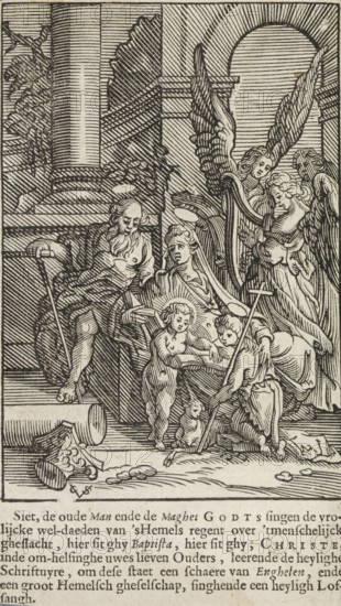 Holy Family with John the Baptist, print, album page, book illustration, The Holy Family with John