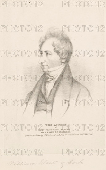 The author of fifty years' recollections of an old bookseller, Portrait of bookseller William West,