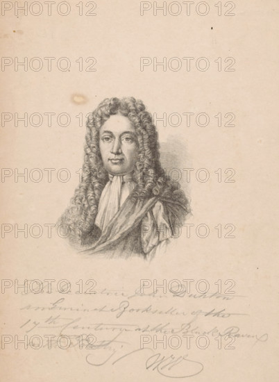 Portrait of John Dunton, bookseller in London, print, annotation: 'The eccentric John Dunton, an