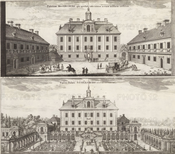Palatium Rosersberg qua spectat interiorem areaam aedificiis inclusam, Facies Palatii Rosersberg