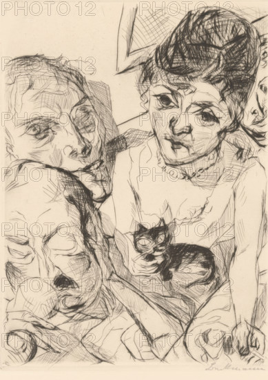 Der Abend (Selbstbildnis met den Battenbergs) (original title), Evening (self-portrait with the