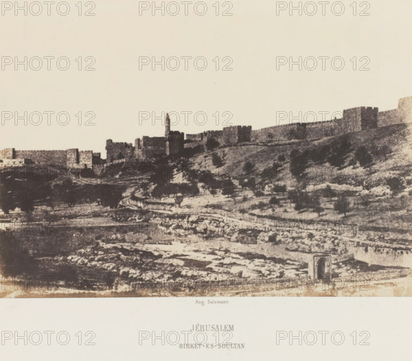 Basin of Birket-es-Soultan outside the Old City Wall of Jerusalem, Jérusalem. Birket-es-Soultan,