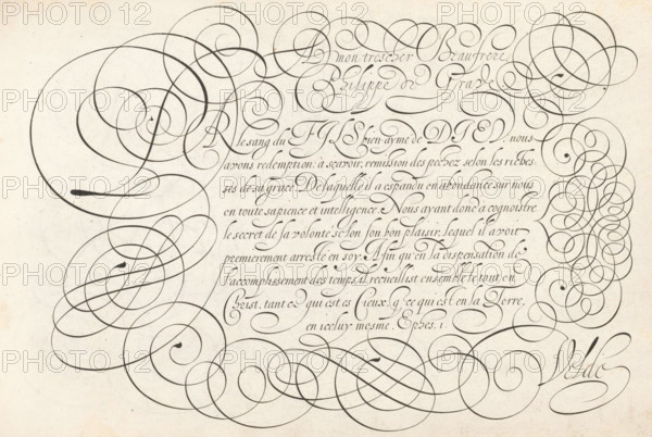 Writing example: A mon tres cher beaufrere, Thrésor litéraire, Mirror of writing skills, print,