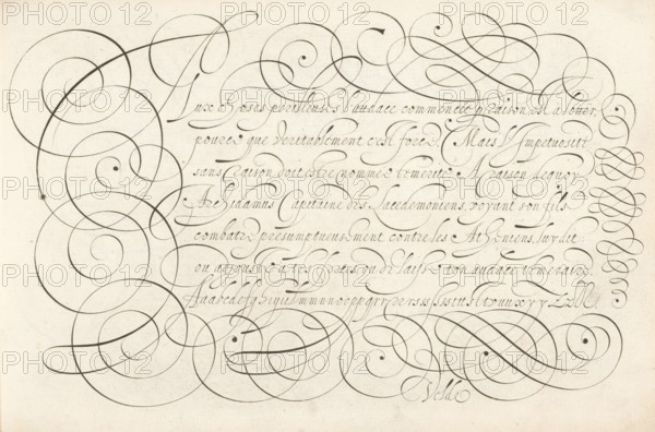 Writing sample: Lux choses perilleuses, Thrésor litéraire, Spieghel der schrijfkonste, print, album