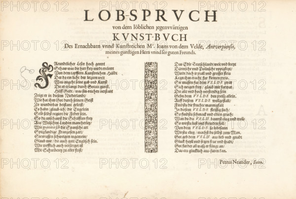 Lob-spruch von dem löblichen jegenwärtigen Kunst-Buch, Duitstalig lofdicht, Spieghel der