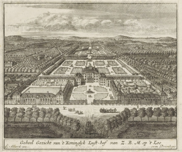 Entire View of the Royal Pleasure Garden of H.M.M. at 't Loo, View of Het Loo Palace from a