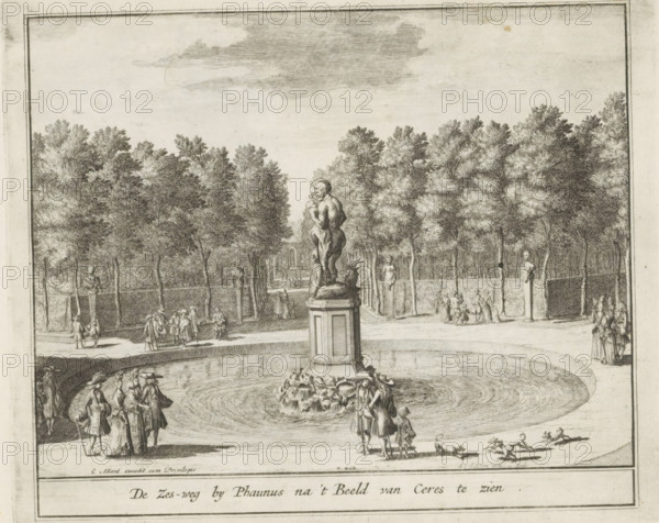 Six-way intersection at the statue of Faunus, The Six-way road near Phanus to be seen after the