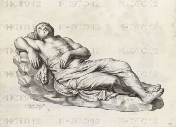 Sleeping woman, Galleria Giustiniana del Marchese Vincenzo Giustiniani I, print, album page, Series