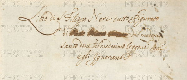 Four-line manuscript bound with 44 prints depicting scenes from the life of Filippo Neri, album