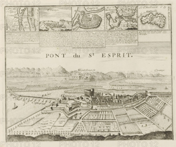 View of Pont-Saint-Esprit, Pont du St. Esprit, Les Principales Forteresses & Villes Fortes,