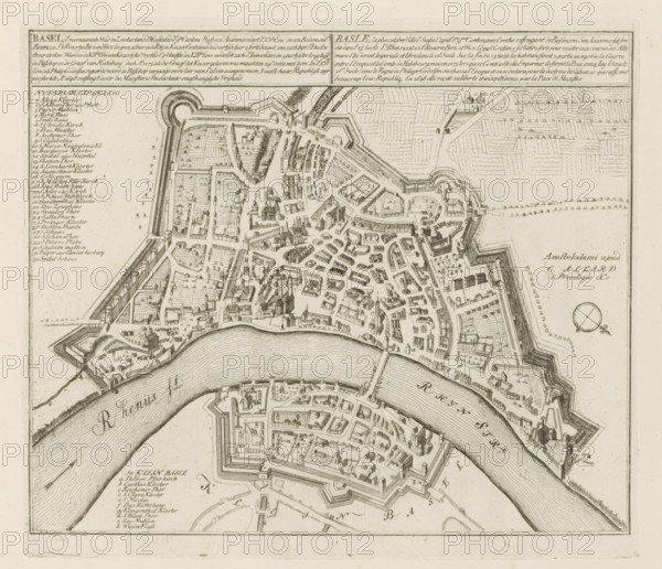 Basel, the principal city in Switzerland the capital of the 9th canton, Map of Basel (Basel), The