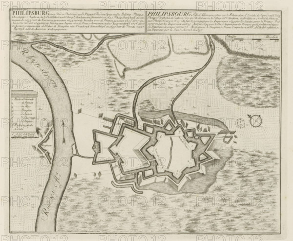 Map of Philippsburg, Philipsburg, a city in Germany on the Rhine in the diocese of Speir, Les