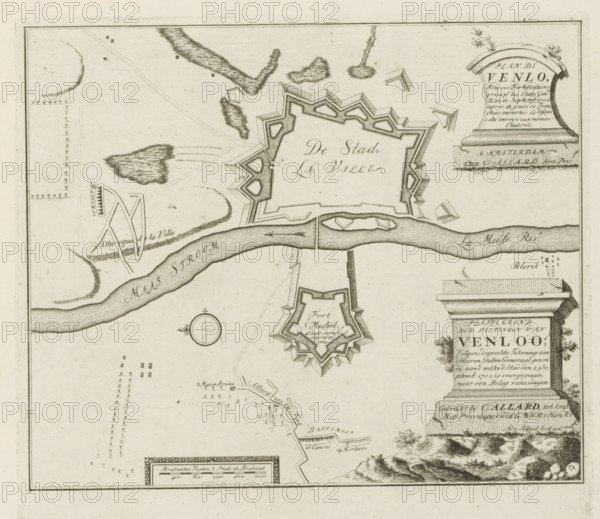 Map of the fortifications of Venlo, according to the accurate drawing sent to the Lords States