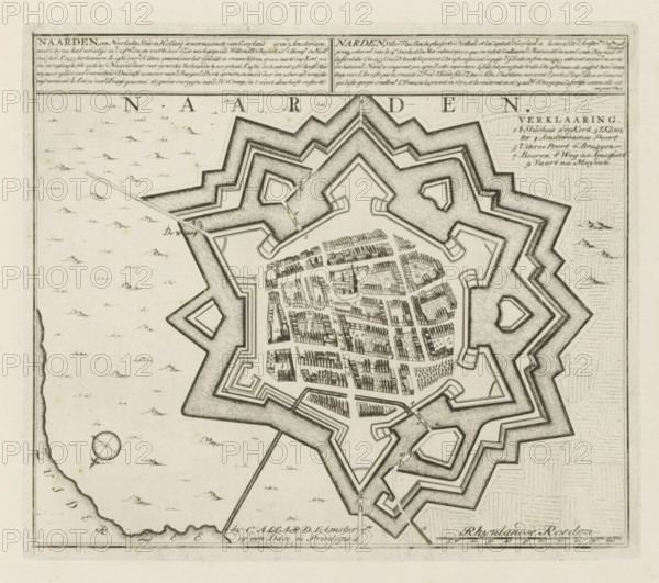 Map of Naarden, Naarden, a Dutch city in Holland, Les Principales Forteresses & Villes Fortes,
