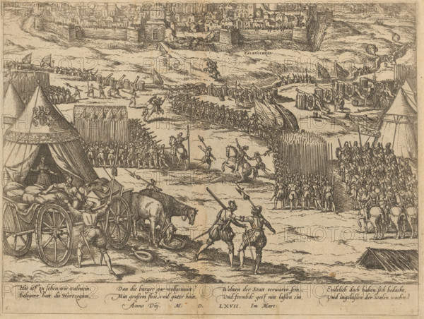 Capture of Valenciennes, 1567, Series 5: Dutch Events, 1566-1570, print, album page, Capture of