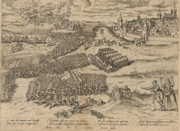 Battle of Dahlen, 1568, Series 5: Dutch Events, 1566-1570, print, album page, Battle of Dahlen or