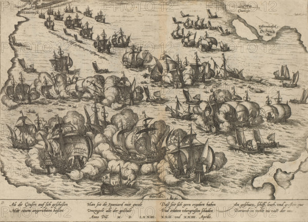 Victory over the Spanish fleet at Vlissingen, 1573, Series 6: Dutch Events, 1571-1576, print, album