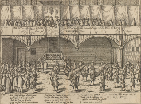 Matthias takes the oath as governor in Brussels, 1578, Wie der Ertz Hertzog zu Ostenreich und der