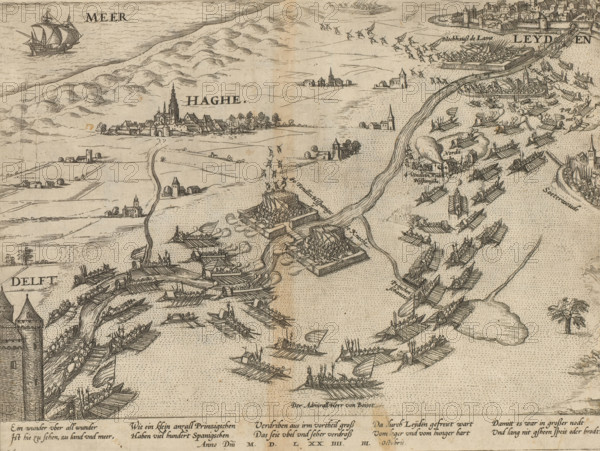 Relief of Leiden, 1574, Series 6: Dutch Events, 1571-1576, print, album page, The relief of Leiden