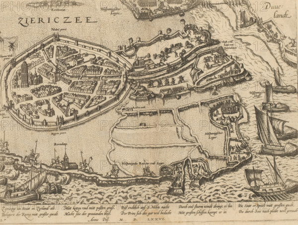 Siege of Zierikzee by the Spaniards, 1576, Series 6: Dutch Events, 1571-1576, print, album page,