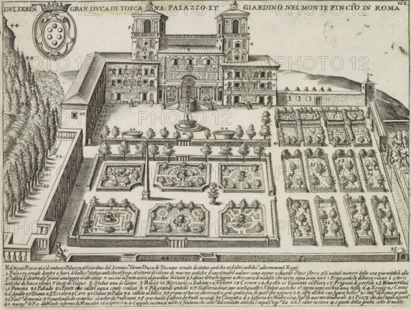 Del seren.mo Gran Duca di Toscana Palazzo et Giardino nel Monte Pincio in Roma, Villa Medici and