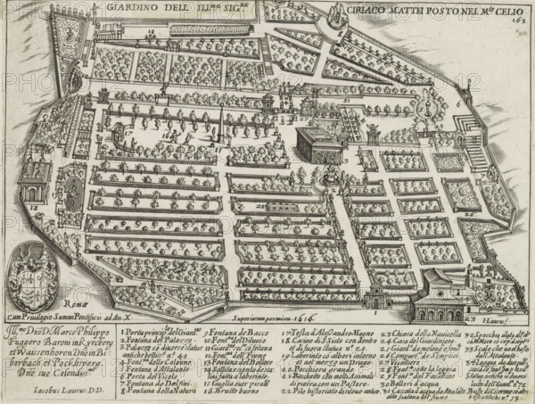 Giardino dell Illustrissimo Signore Ciriaco Mattei Posto nel Monte Celio, Gardens of the Villa