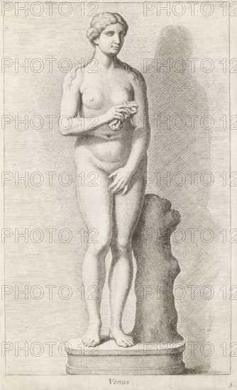 Venus, Sculpture of the Chaste Venus, print, album page, Series number, 3, 98, Classical sculpture