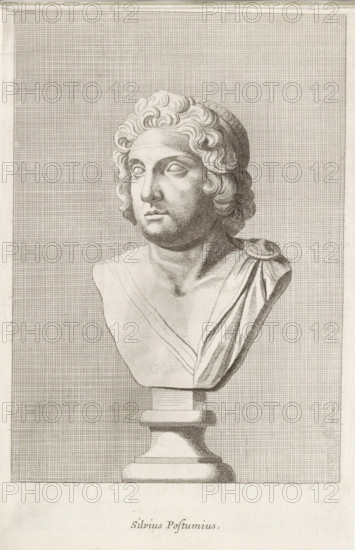 Bust of Silvius Postumius, Silvius Postumius, print, album page, Series number, 56, 98, Classical