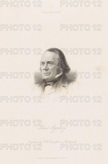 Portrait of Louis Agassiz, print, Portrait of Louis Agassiz. His name in the lower margin.,