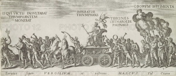 Servius super Vergilium, et postremo, Marcus tul Cicero, Triumph procession with the emperor on a