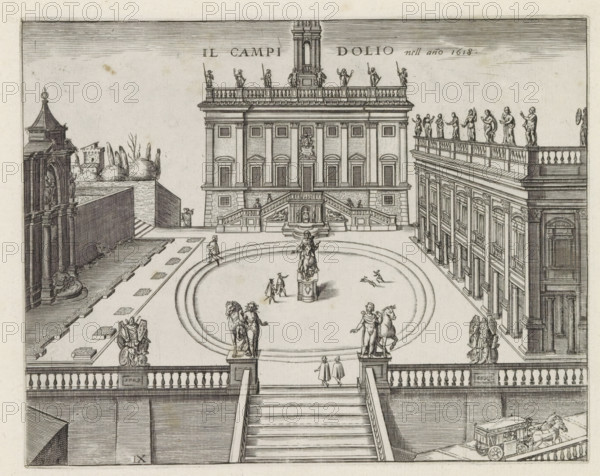 The Campidolio in the year 1618, Capitoline Hill in Rome, Monuments and buildings erected during