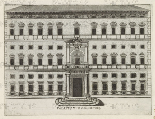 Palatium Burghesior, Façade of Palazzo Borghese in Rome, Famous buildings in Rome and beyond,