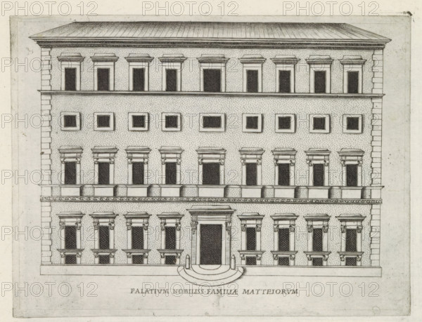 Palatium nobiliss. familiae Matteiorum, Façade of Villa Celimontana in Rome, Famous buildings in